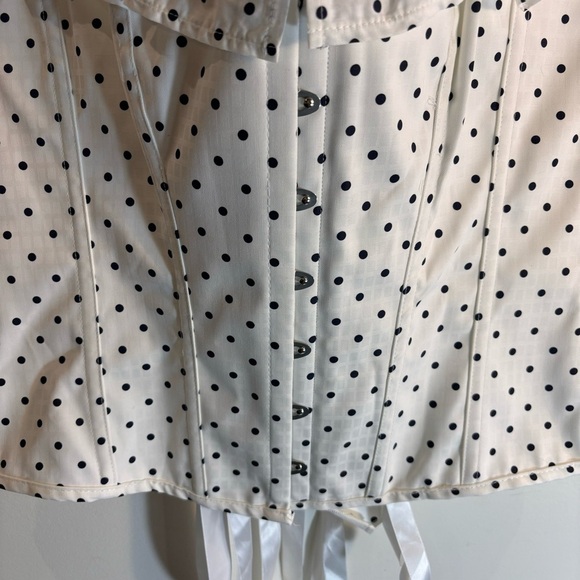 CORSET STORY Sz 20 UK Corset Polka Dot Ruffles Lace Up NEW WITH TAG - Picture 6 of 13
